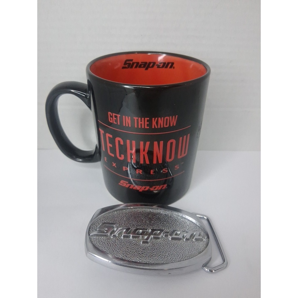 Snap-ON Chrome on Brass Belt Buckle SPP-509 & Coffee Mug